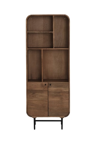 Estantería de 2 puertas de madera de mango - 60 x 160 x 30 cm
