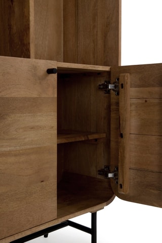 Estantería de 2 puertas de madera de mango - 60 x 160 x 30 cm