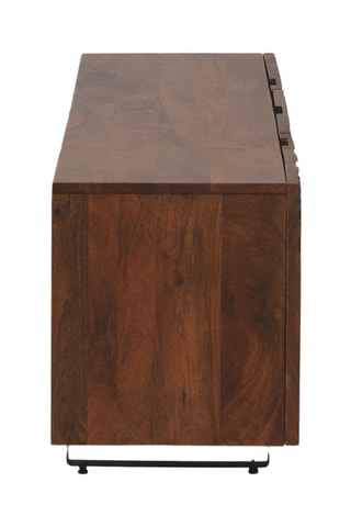 Mueble de TV de 2 puertas de madera de mango - 160 x 50 x 38 cm