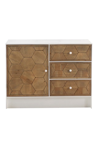 Mueble de organización de madera - Natural y blanco