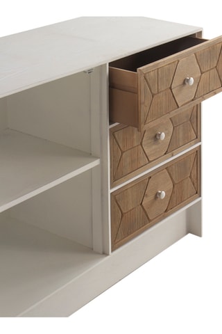 Mueble de organización de madera - Natural y blanco