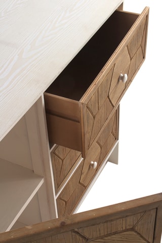 Mueble de organización de madera - Natural y blanco