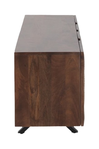 Mueble de TV de 2 puertas de madera de mango - 180 x 38 x 50 cm