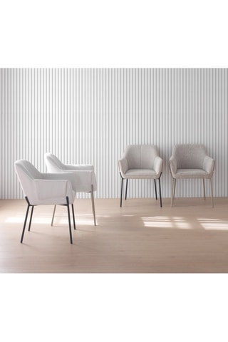 4 sillones - Marrón - Tela de felpa