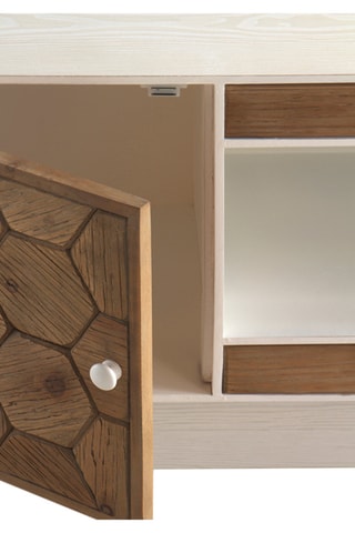 Mueble de TV de madera - Natural y blanco