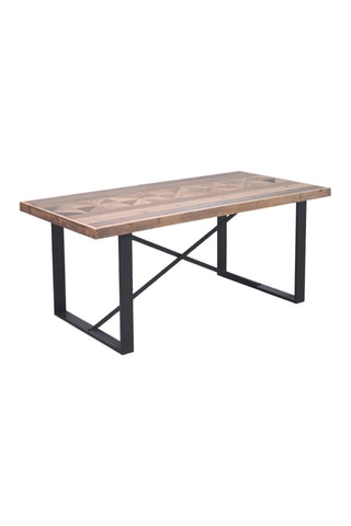 Mesa de comedor de madera - Natural y negro
