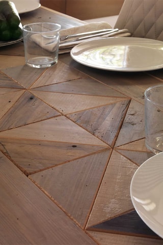 Mesa de comedor de madera - Natural y negro