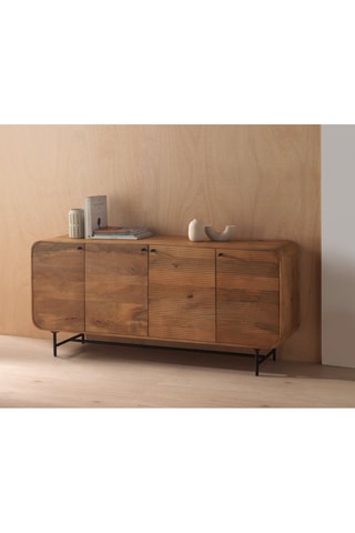 Aparador de 4 puertas de madera de mango - 170 x 80 x 40 cm