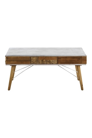 Mesa de centro - Blanco y natural