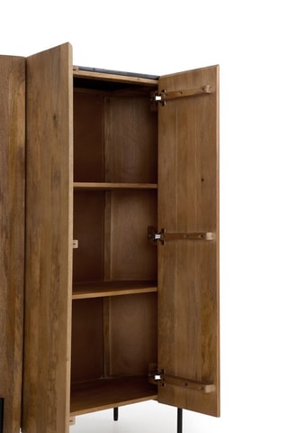 Armario de 2 puertas de madera de mango - 100 x 140 x 40 cm