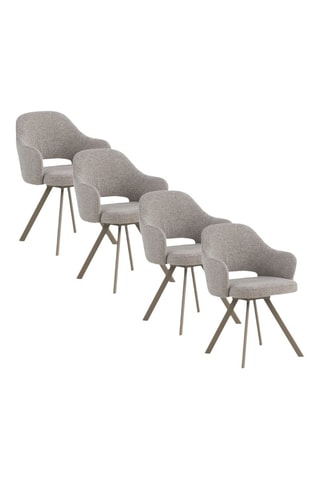 4 sillones - Marrón - Tela de felpa