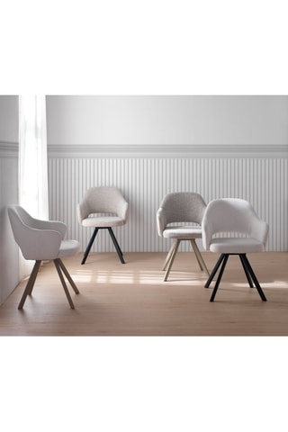 4 sillones - Marrón - Tela de felpa