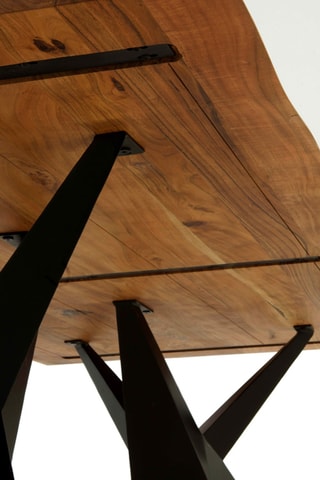Mesa de comedor de madera - Natural y negro