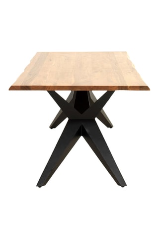 Mesa de comedor de madera - Natural y negro