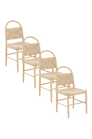 4 sillas de madera de fresno - 44 x 88 x 45 cm
