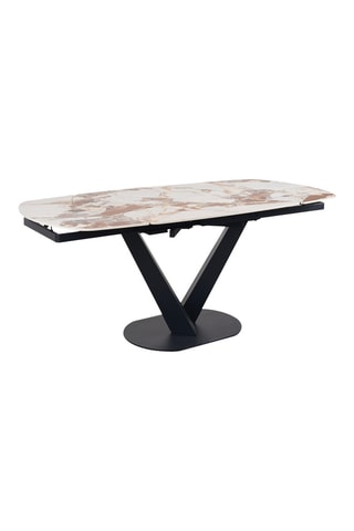 Mesa de comedor extensible de cerámica - 120/160 x 90 x 76 cm