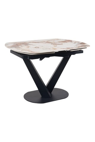 Mesa de comedor extensible de cerámica - 120/160 x 90 x 76 cm