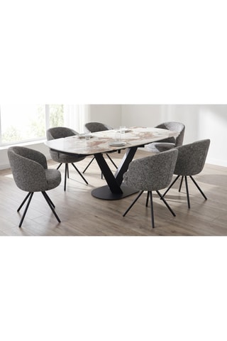 Mesa de comedor extensible de cerámica - 120/160 x 90 x 76 cm