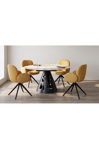 Mesa de comedor extensible de cerámica - 135 x 90 x 76 cm