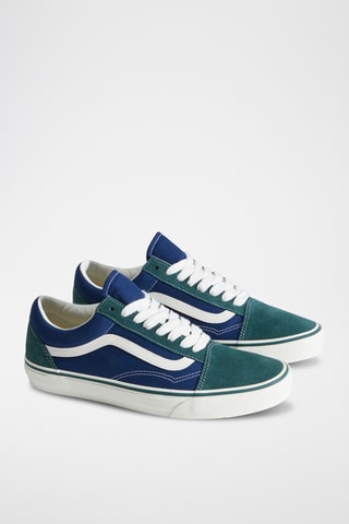 Baskets en nubuck Old Skool - Bleu marine et vert foncé