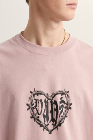 T-shirt loose Barbed Heart - Rose