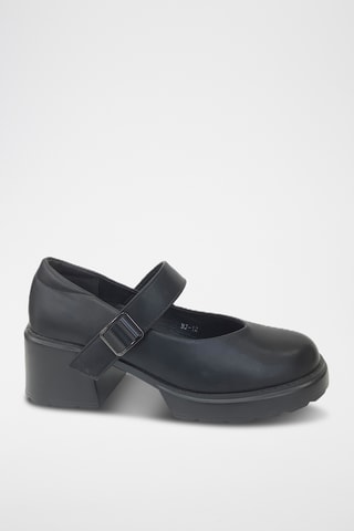 Mary Janes met Sleehak - Zwart