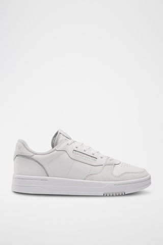 Zapatillas de piel y nobuk Phase Court - Gris claro y blanco