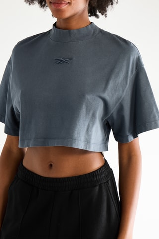Camiseta cropped - Gris