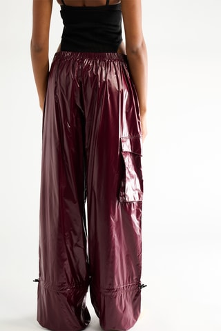 Pantalón efecto doble prenda - Burdeos