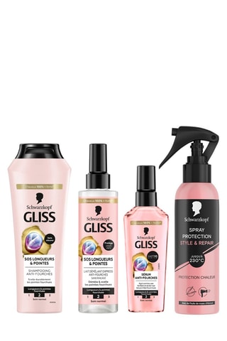 Shampoing, Lait démêlant, sérum anti-fourches et spray protection Schwarzkopf