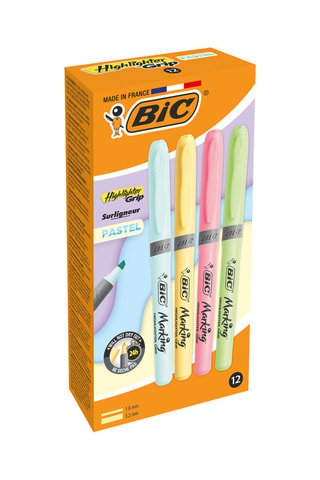 12 surligneurs Highlighter - 4 encres