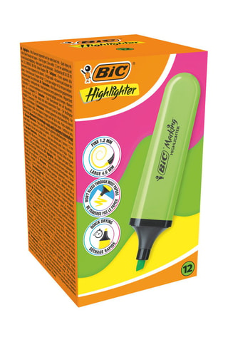 12 surligneurs Marking Flat 
Vert fluo