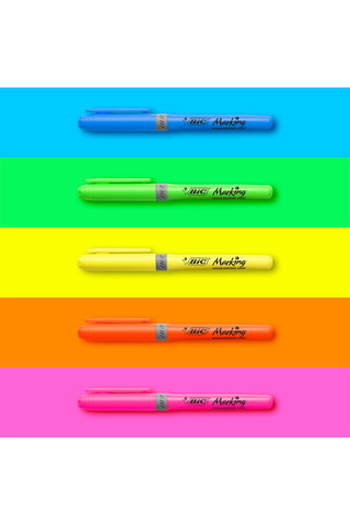 5 surligneurs - 1,6 et 3,3 mm