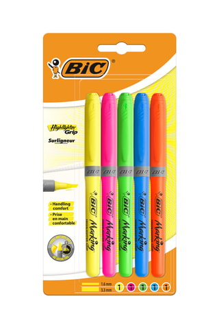 5 surligneurs - 1,6 et 3,3 mm