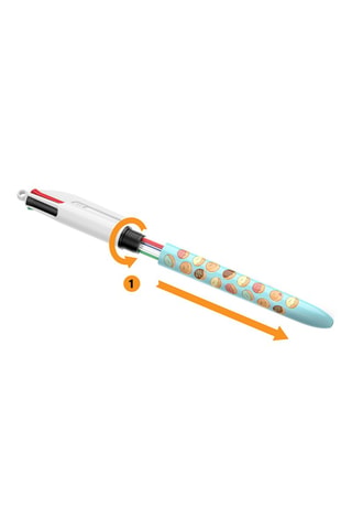 3 stylos-bille 4 couleurs irisés - 4 encres