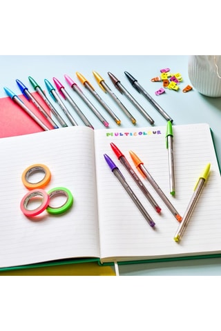 10 stylos-bille Cristal Soft - Couleurs assorties