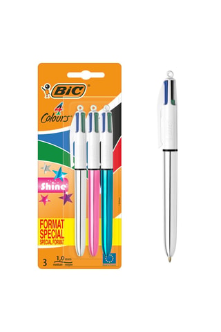 3 stylos 4 couleurs Shine