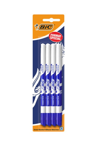 12 effaceurs - Encre bleue