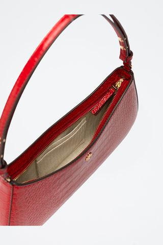 Sac porté épaule en cuir - Rouge