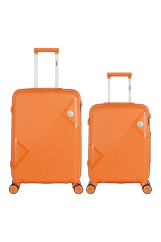 Bagaglio a mano e valigia media Cassiopee (S/M) - 55/63 cm - Argentato e arancione