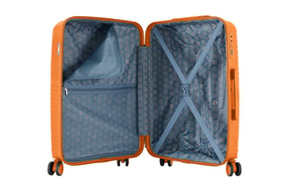 Bagaglio a mano e valigia media Cassiopee (S/M) - 55/63 cm - Argentato e arancione