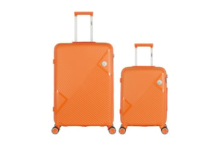 Bagaglio a mano e valigia grande Cassiopee (S/L) - 55/73 cm - Argentato e arancione
