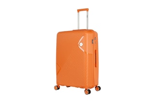 Bagaglio a mano e valigia grande Cassiopee (S/L) - 55/73 cm - Argentato e arancione