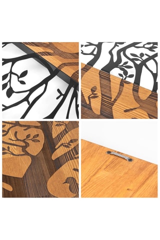 Decorazione da parete in legno - 85 x 57,5 cm - Neutro e nero