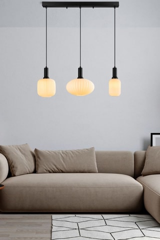 Candeeiro suspenso - Preto e branco - 3 x 40 W