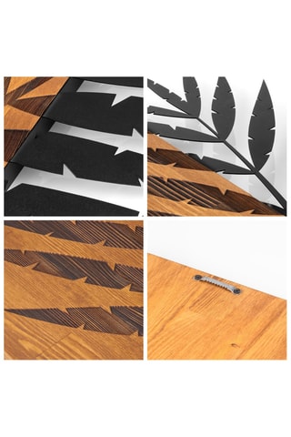 Decorazione da parete in legno - 50 x 57,5 cm - Neutro e nero