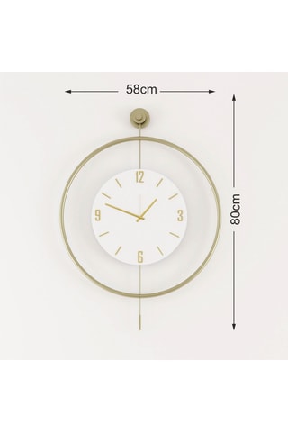 Orologio - 80 x 58 x 7 cm - Dorato