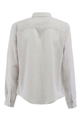 Camisa em linho - Bege e branco - Branco e bege