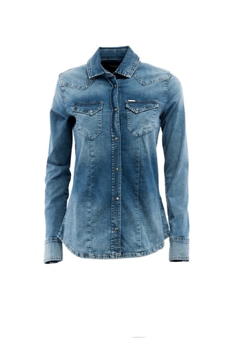 Camisa de ganga - Azul - Azul