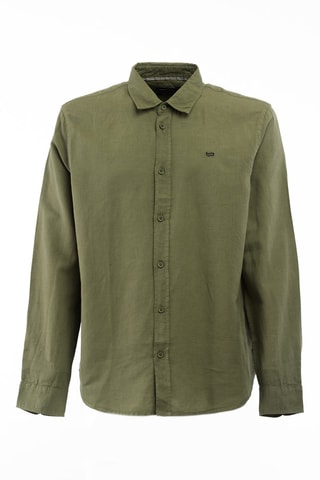 Camisa em linho - Verde-azeitona - Verde